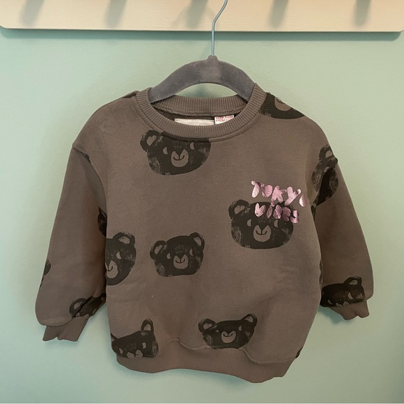 ZARA GLITTER PRINT SWEATSHIRT - Picture 5 of 10